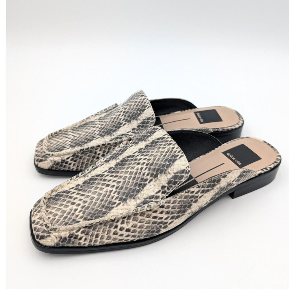Dolce Vita Belita Mule Easy Slip-On Women's White Snakeskin Size US7